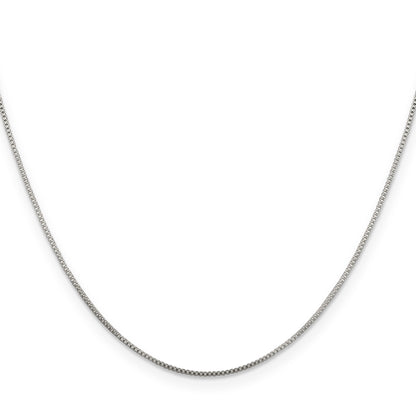 16 Inch Sterling Silver Rhodium-Plated .8mm Box Chain Necklace