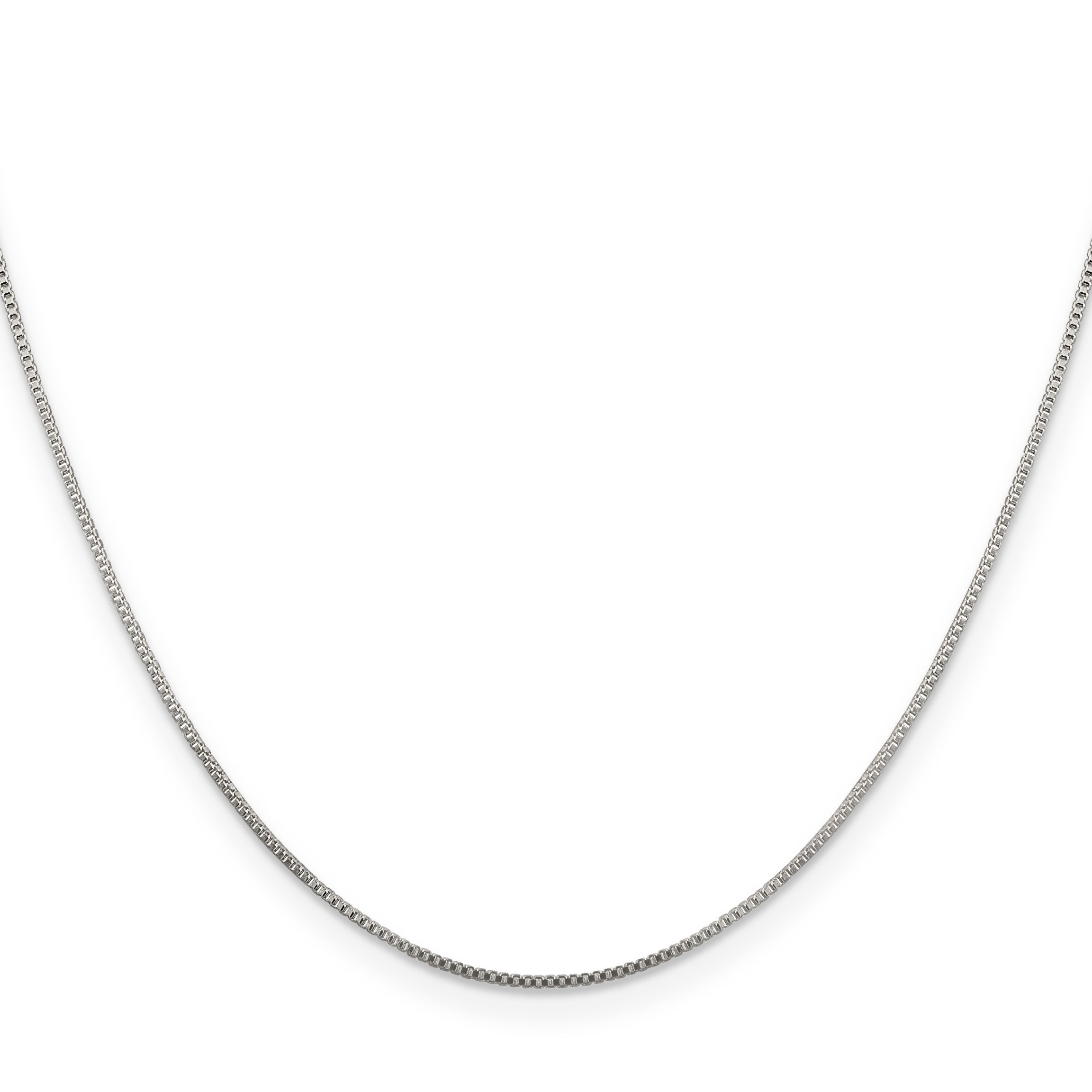 22 Inch Sterling Silver Rhodium-Plated .8mm Box Chain Necklace