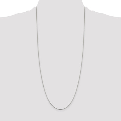30 Inch Sterling Silver Rhodium-Plated .8mm Box Chain Necklace