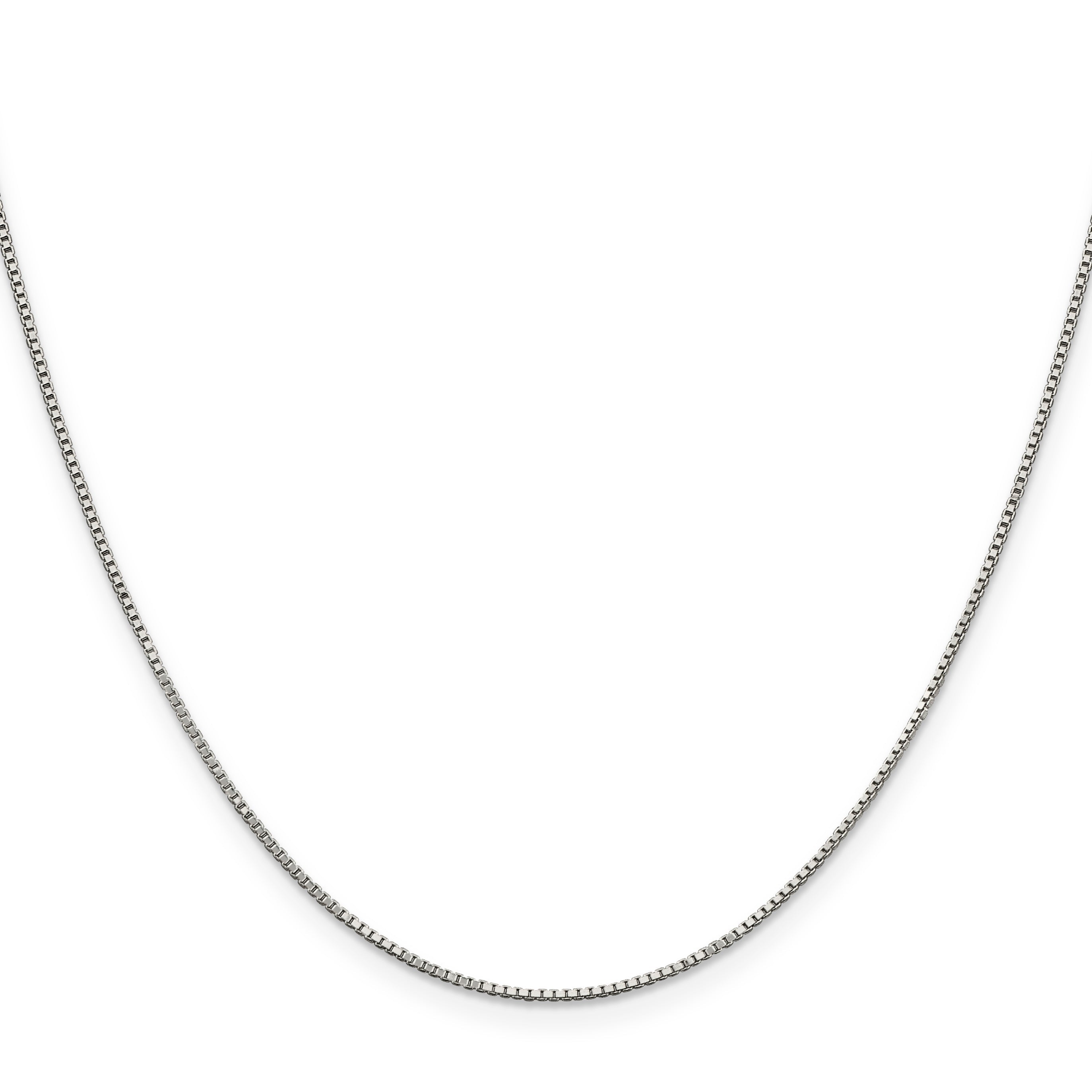 14 Inch Sterling Silver Rhodium-Plated .9mm Box Chain Necklace