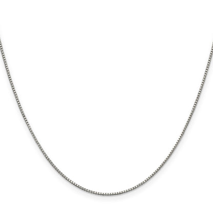 18 Inch Sterling Silver Rhodium-Plated .9mm Box Chain Necklace