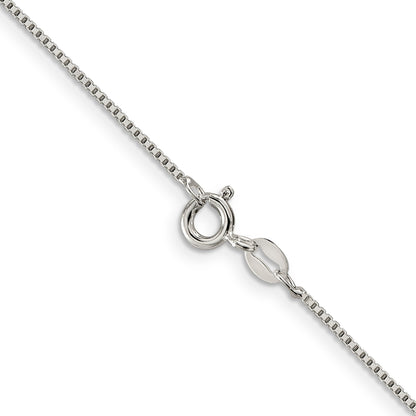 14 Inch Sterling Silver Rhodium-Plated .9mm Box Chain Necklace