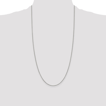 28 Inch Sterling Silver Rhodium-Plated .9mm Box Chain