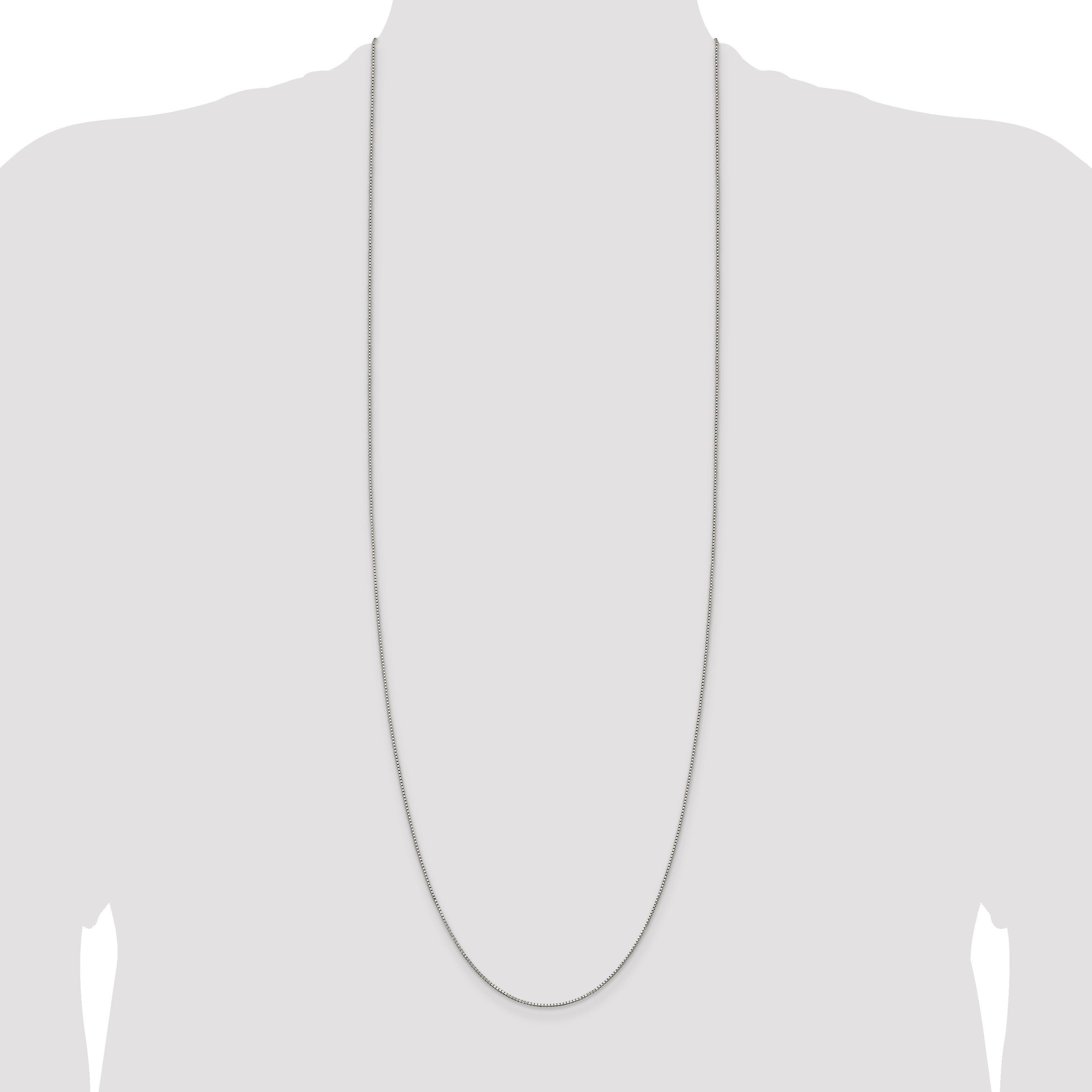 36 Inch Sterling Silver Rhodium-Plated .9mm Box Chain