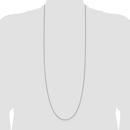 36 Inch Sterling Silver Rhodium-Plated .9mm Box Chain