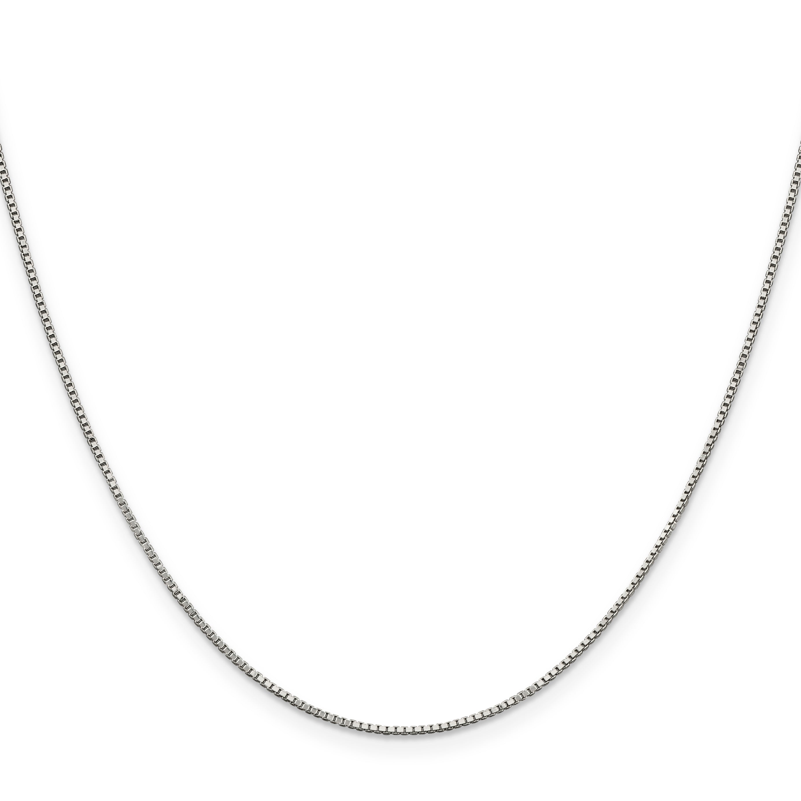 22 Inch Sterling Silver Rhodium-Plated .9mm Box Chain With A 4 Extention