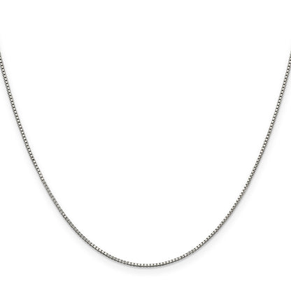 22 Inch Sterling Silver Rhodium-Plated .9mm Box Chain With A 4 Extention