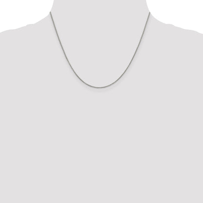 18 Inch Sterling Silver Rhodium-Plated .9mm Box Chain With A 2 Extention