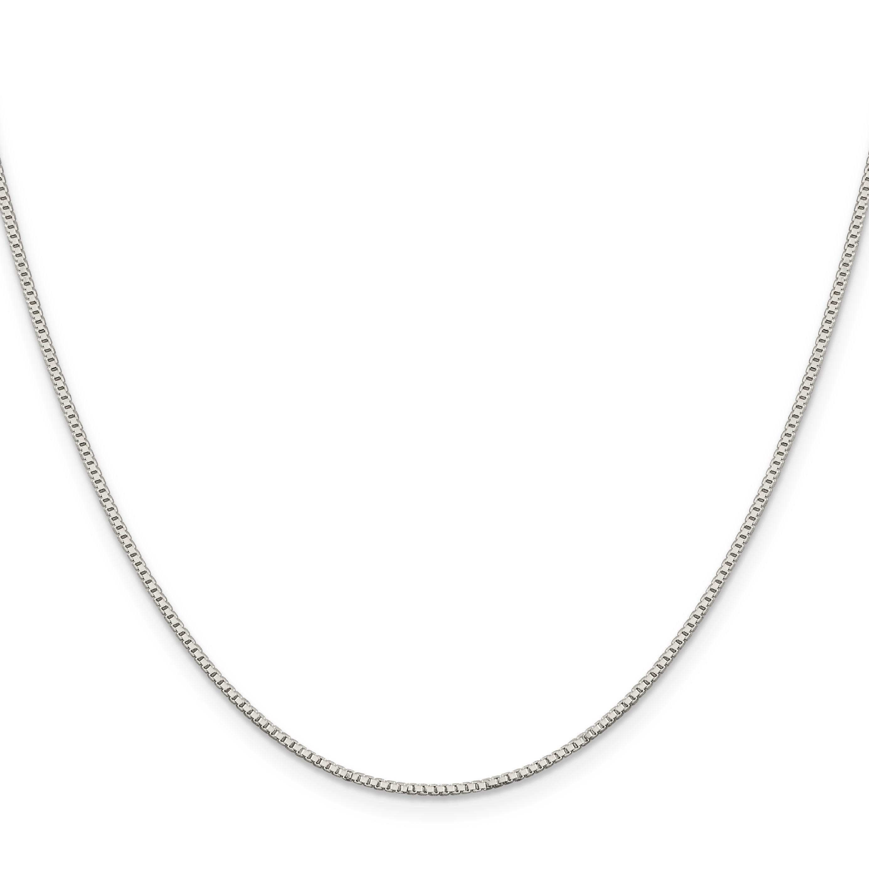 20 Inch Sterling Silver Rhodium-Plated 1.1mm Box Chain