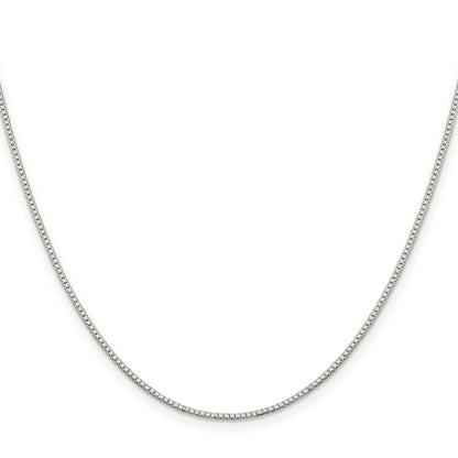 20 Inch Sterling Silver Rhodium-Plated 1.1mm Box Chain