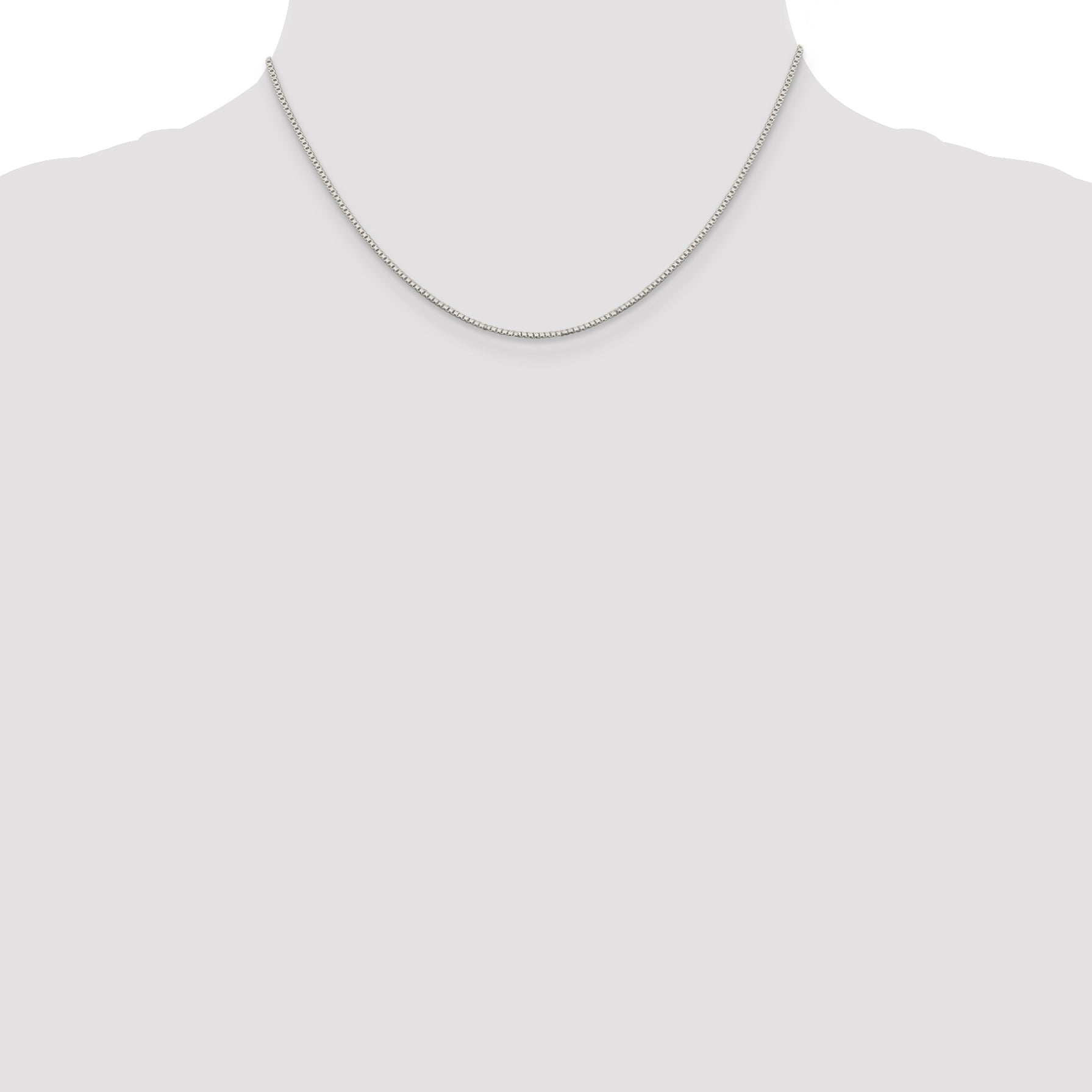 16 Inch Sterling Silver Rhodium-Plated 1.1mm Box Chain