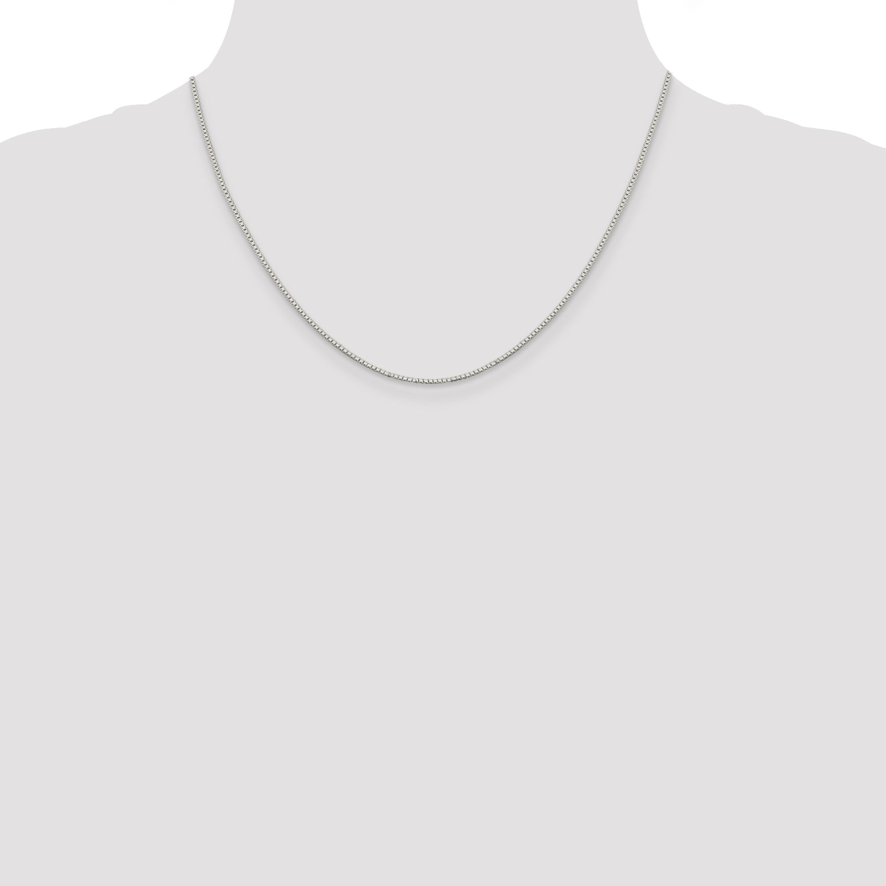 18 Inch Sterling Silver Rhodium-Plated 1.1mm Box Chain W/2In Ext.