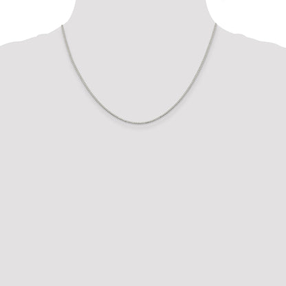 18 Inch Sterling Silver Rhodium-Plated 1.1mm Box Chain W/2In Ext.