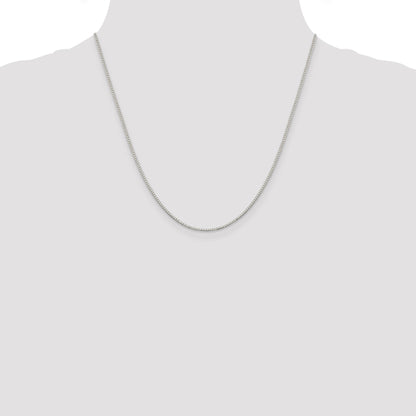 20 Inch Sterling Silver Rhodium-Plated 1.1mm Box Chain