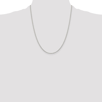 22 Inch Sterling Silver Rhodium-Plated 1.1mm Box Chain W/4In Ext.