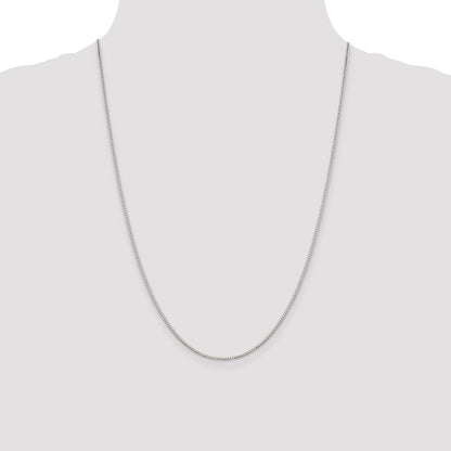 24 Inch Sterling Silver Rhodium-Plated 1.1mm Box Chain