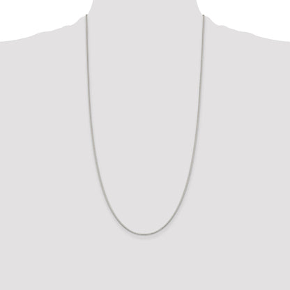 28 Inch Sterling Silver Rhodium-Plated 1.1mm Box Chain