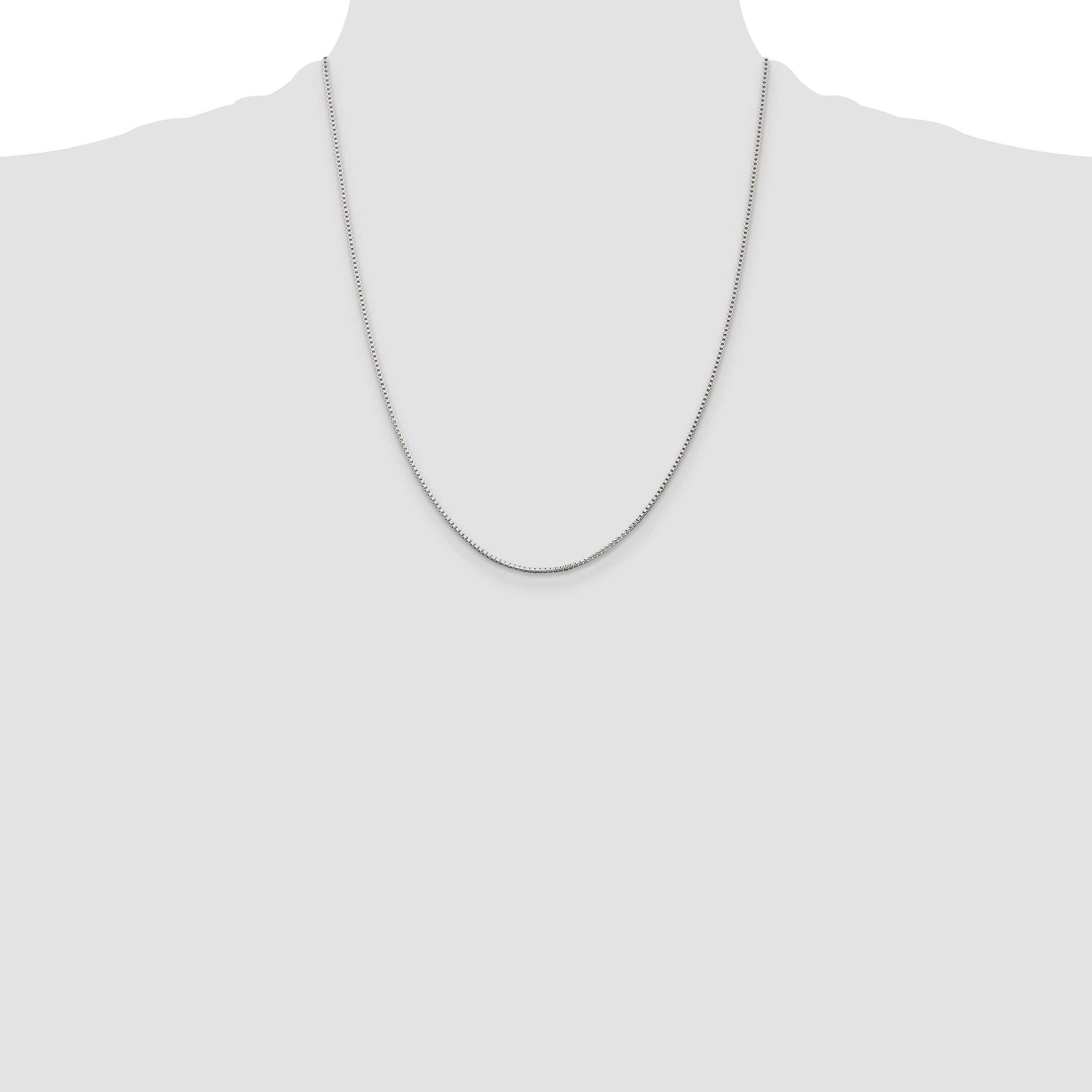 22 Inch Sterling Silver 1.25mm Box Chain W/4In Ext.