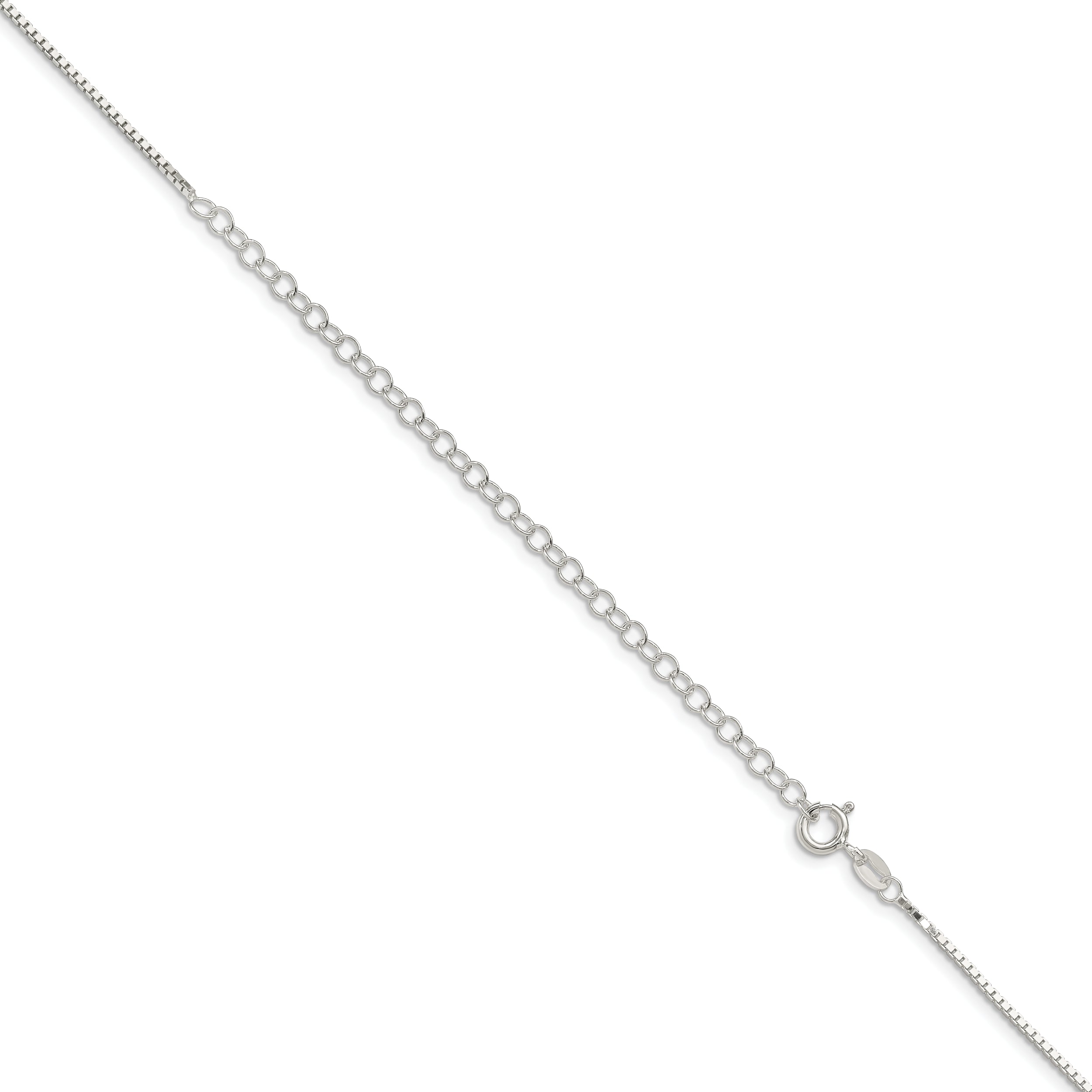 22 Inch Sterling Silver 1.25mm Box Chain W/4In Ext.