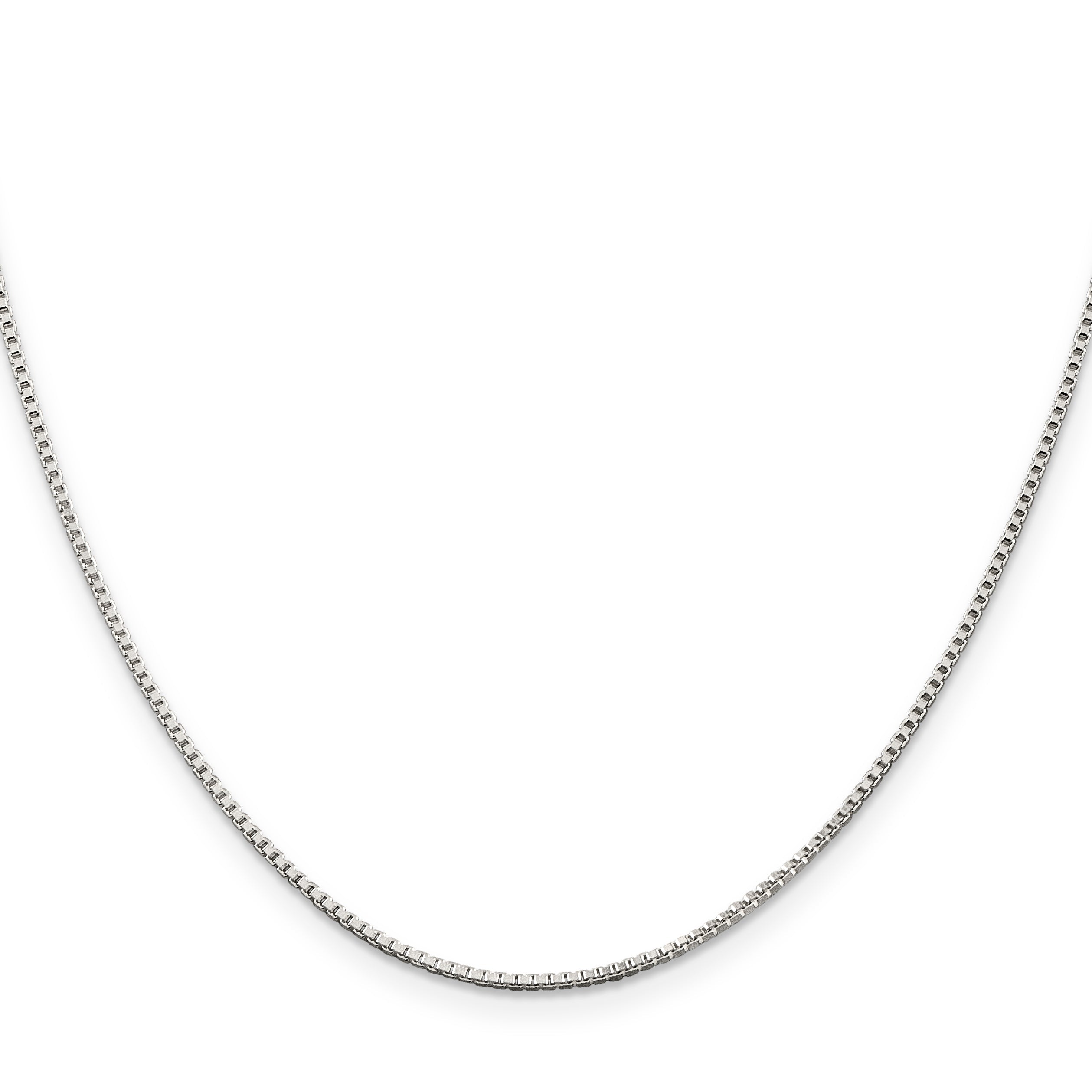 36 Inch Sterling Silver Rhodium-Plated 1.25mm Box Chain