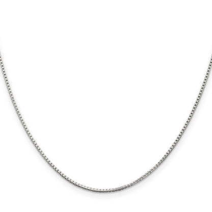 36 Inch Sterling Silver Rhodium-Plated 1.25mm Box Chain