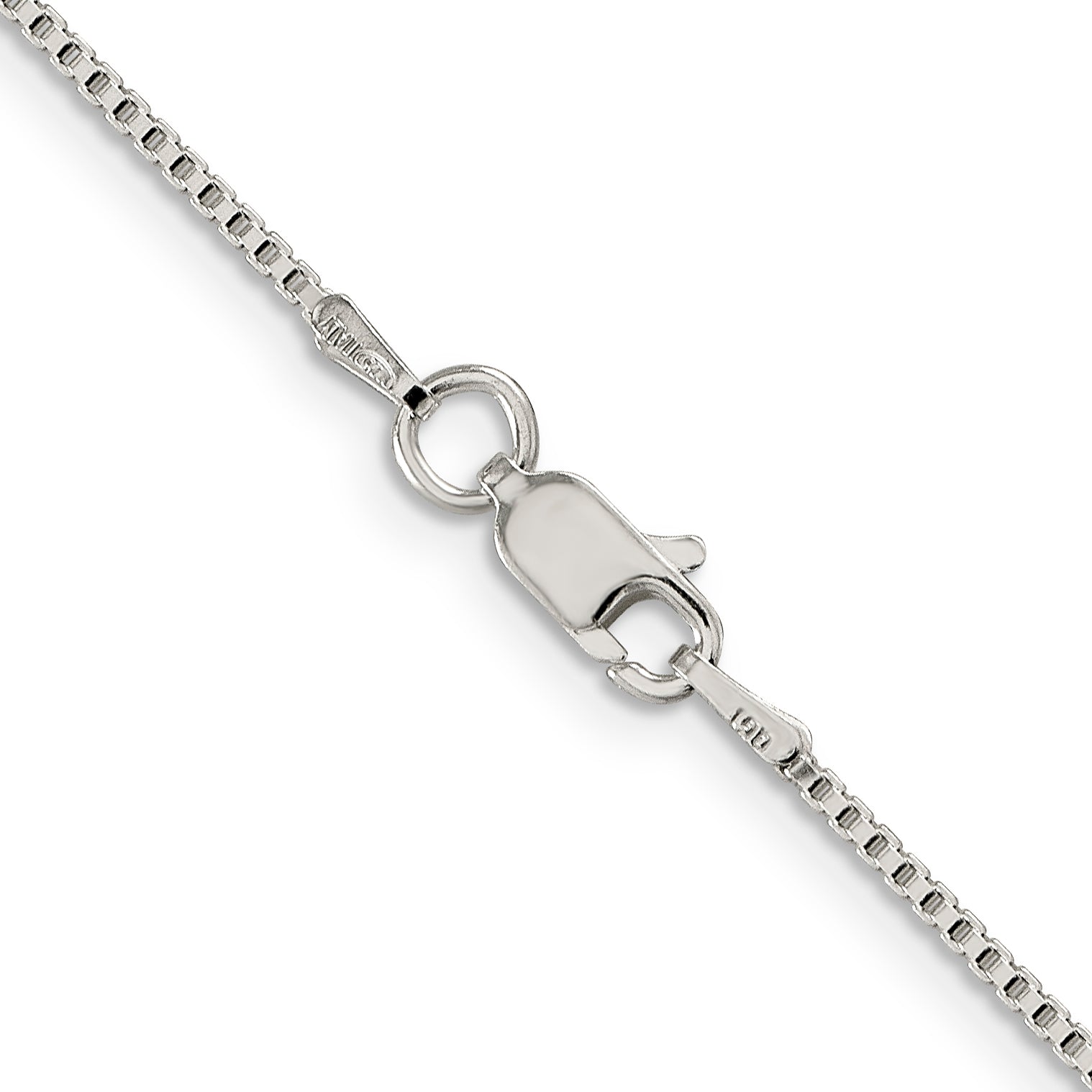 24 Inch Sterling Silver Rhodium-Plated 1.25mm Box Chain Necklace