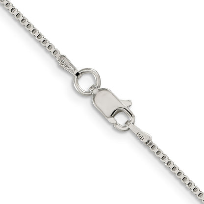 24 Inch Sterling Silver Rhodium-Plated 1.25mm Box Chain Necklace