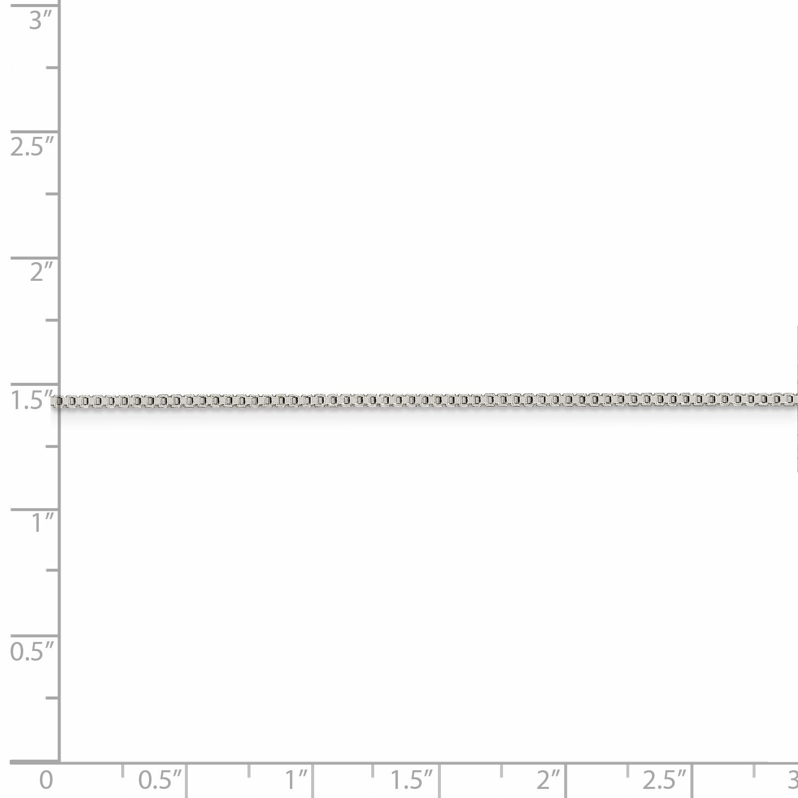 36 Inch Sterling Silver Rhodium-Plated 1.25mm Box Chain