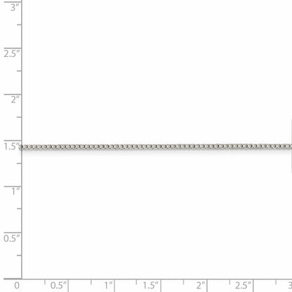 36 Inch Sterling Silver Rhodium-Plated 1.25mm Box Chain