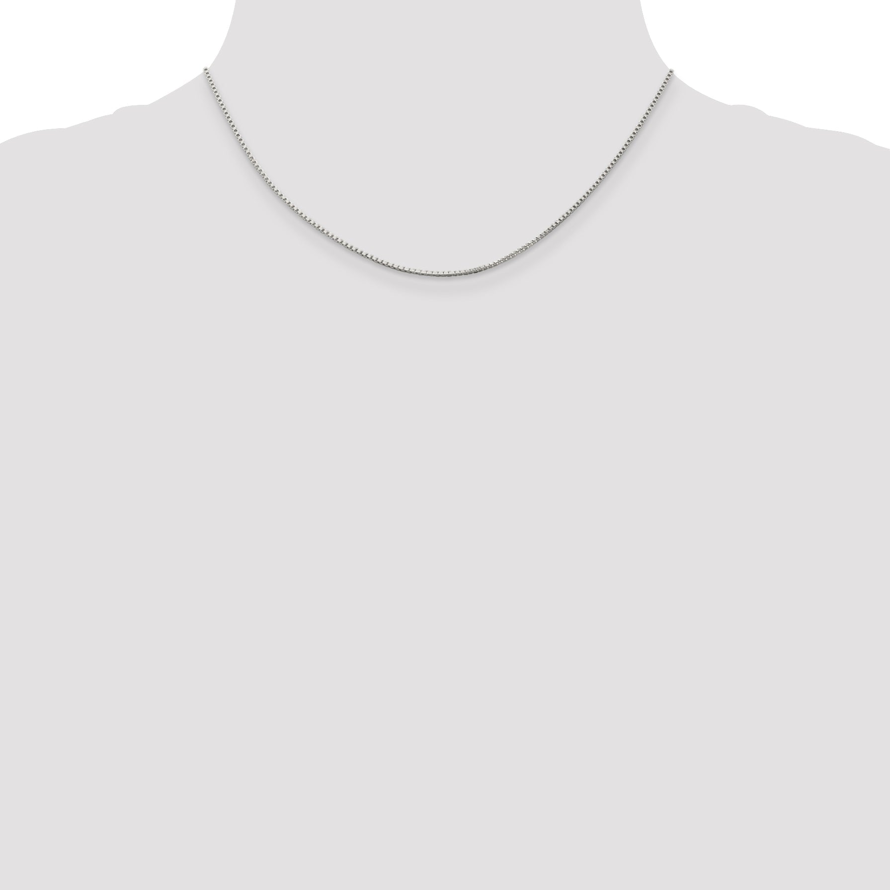16 Inch Sterling Silver Rhodium-Plated 1.25mm Box Chain