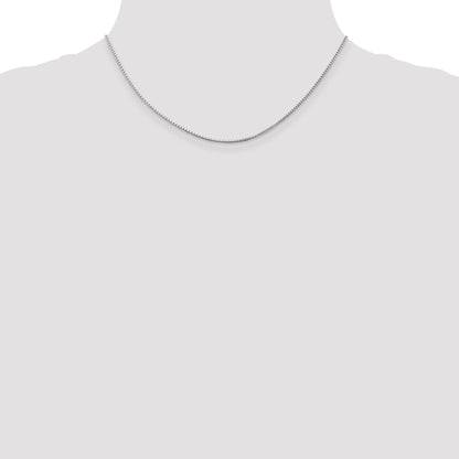 16 Inch Sterling Silver Rhodium-Plated 1.25mm Box Chain