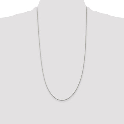 28 Inch Sterling Silver Rhodium-Plated 1.25mm Box Chain