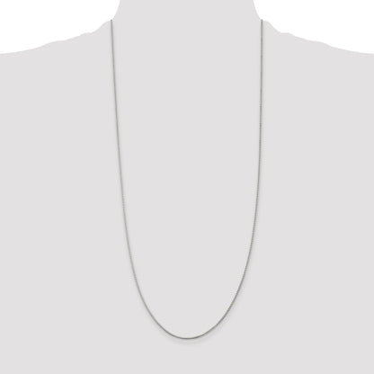30 Inch Sterling Silver Rhodium-Plated 1.25mm Box Chain