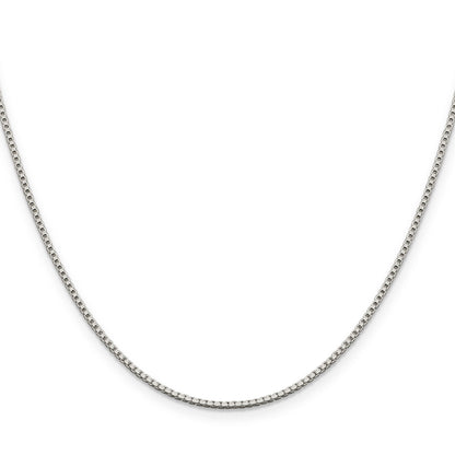28 Inch Sterling Silver Rhodium-Plated 1.4mm Box Chain Necklace