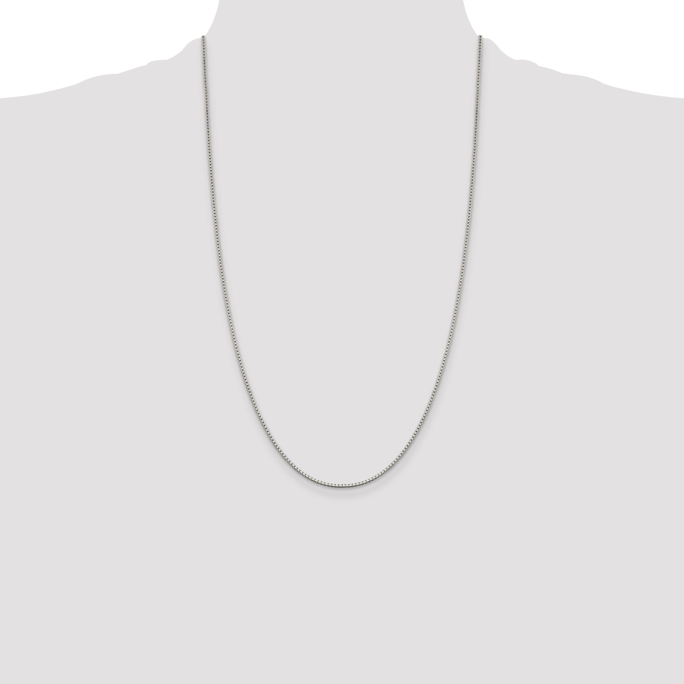 26 Inch Sterling Silver 1.4mm Box Chain Necklace