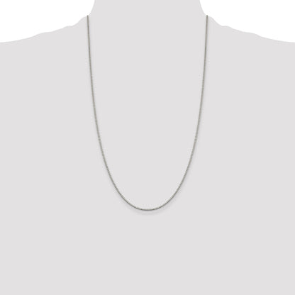 26 Inch Sterling Silver 1.4mm Box Chain Necklace