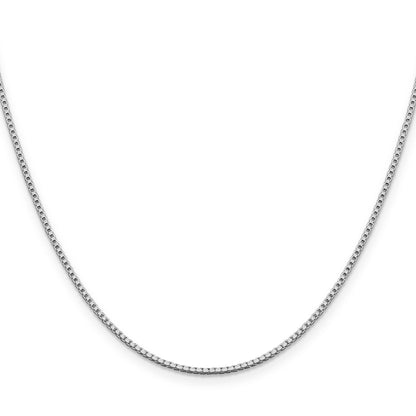 18 Inch Sterling Silver Rhodium-Plated 1.4mm Box Chain