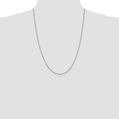 24 Inch Sterling Silver Rhodium-Plated 1.4mm Box Chain Necklace