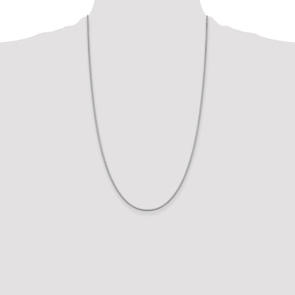 26 Inch Sterling Silver Rhodium-Plated 1.4mm Box Chain Necklace