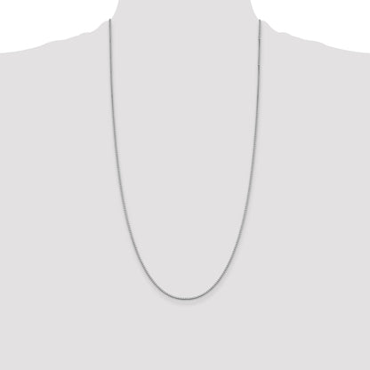 28 Inch Sterling Silver Rhodium-Plated 1.4mm Box Chain Necklace