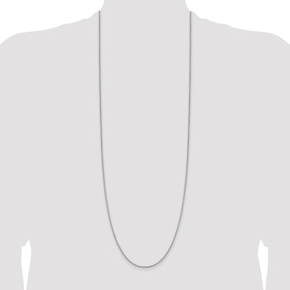 36 Inch Sterling Silver Rhodium-Plated 1.4mm Box Chain Necklace