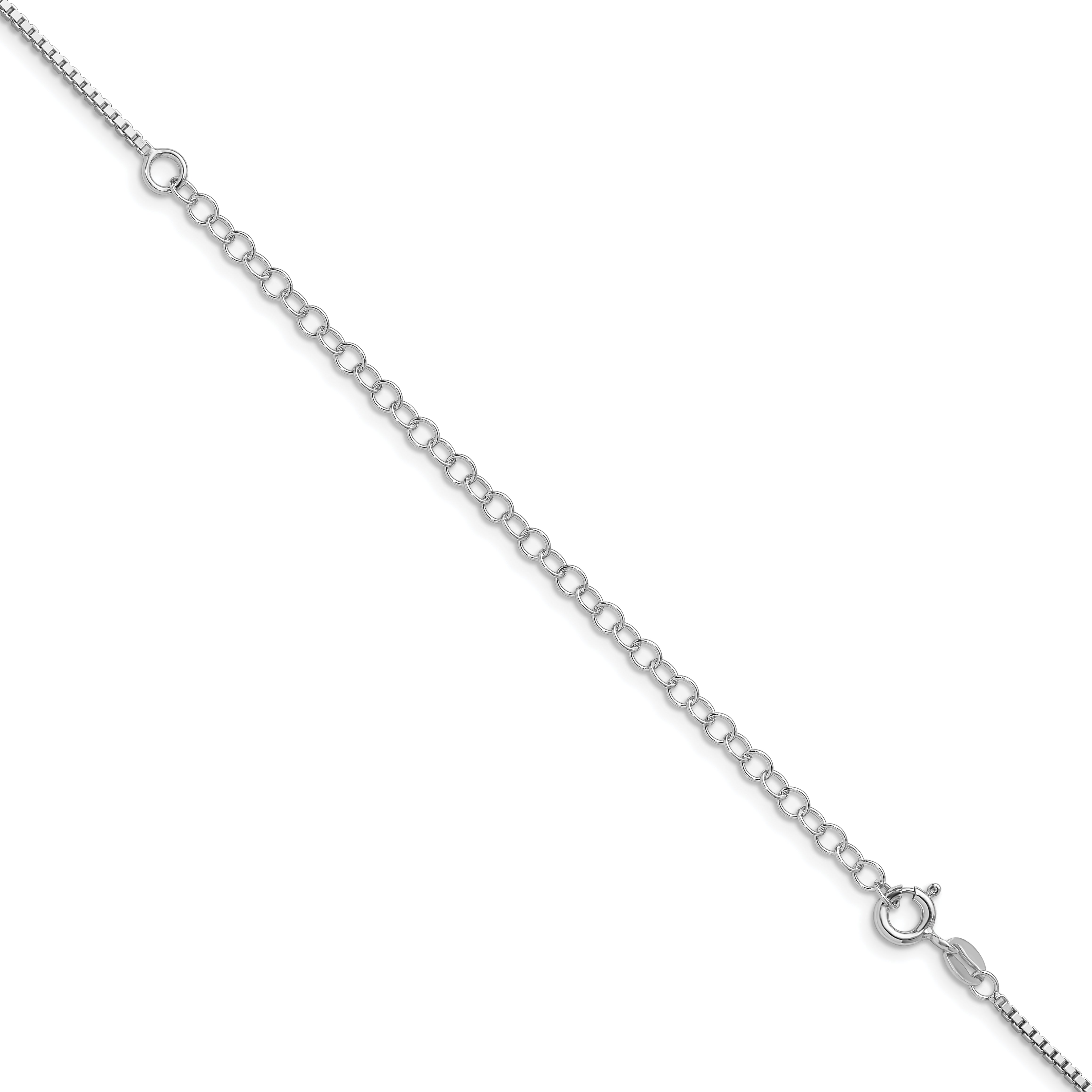 22 Inch Sterling Silver Rhodium-Plated 1.4mm Box Chain W/4In Ext.