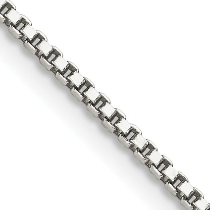 36 Inch Sterling Silver Rhodium-Plated 1.4mm Box Chain Necklace