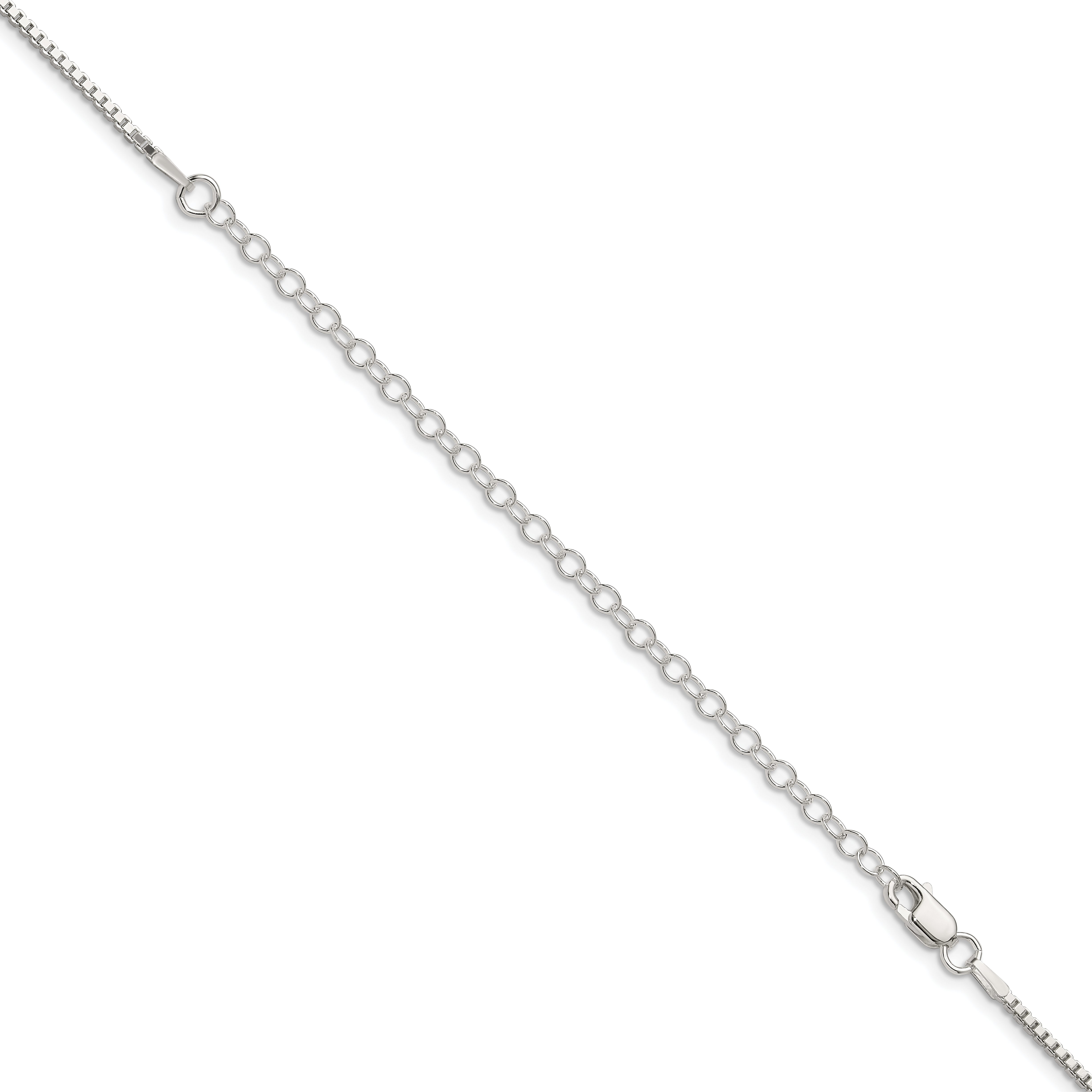 22 Inch Sterling Silver 1.5mm Box Chain W/4In Ext.