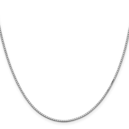 36 Inch Sterling Silver Rhodium-Plated 1.5mm Box Chain