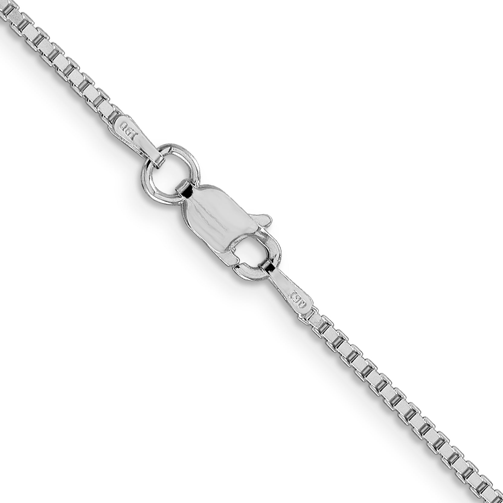 22 Inch Sterling Silver Rhodium-Plated 1.5mm Box Chain Necklace