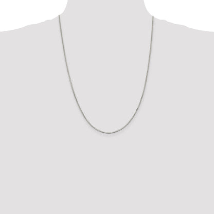 24 Inch Sterling Silver Rhodium-Plated 1.5mm Box Chain Necklace