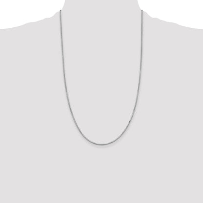 26 Inch Sterling Silver Rhodium-Plated 1.5mm Box Chain Necklace