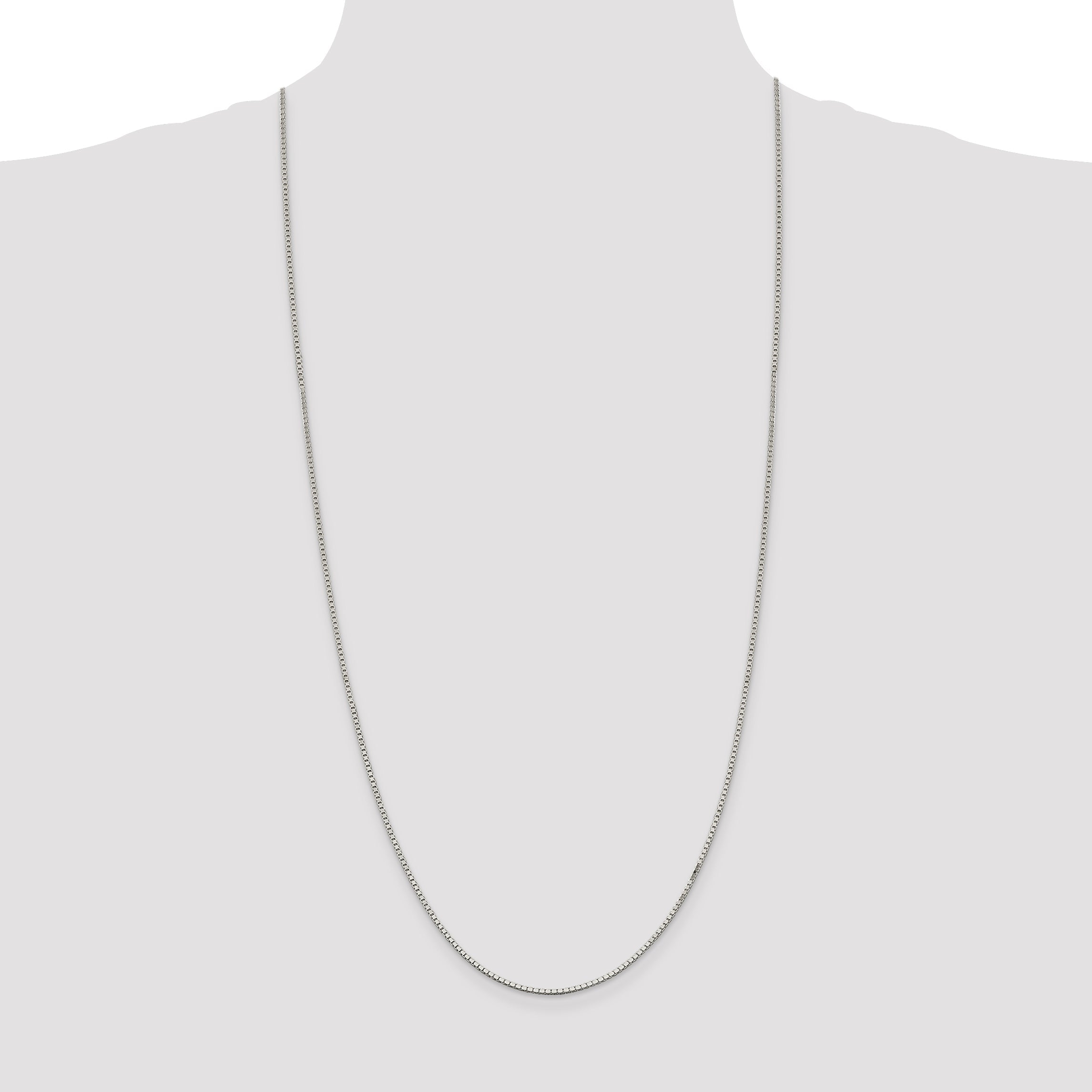 30 Inch Sterling Silver Rhodium-Plated 1.5mm Box Chain