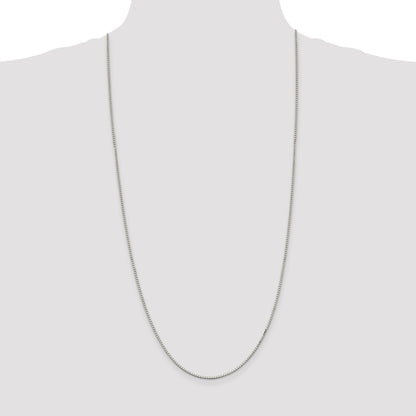 30 Inch Sterling Silver Rhodium-Plated 1.5mm Box Chain